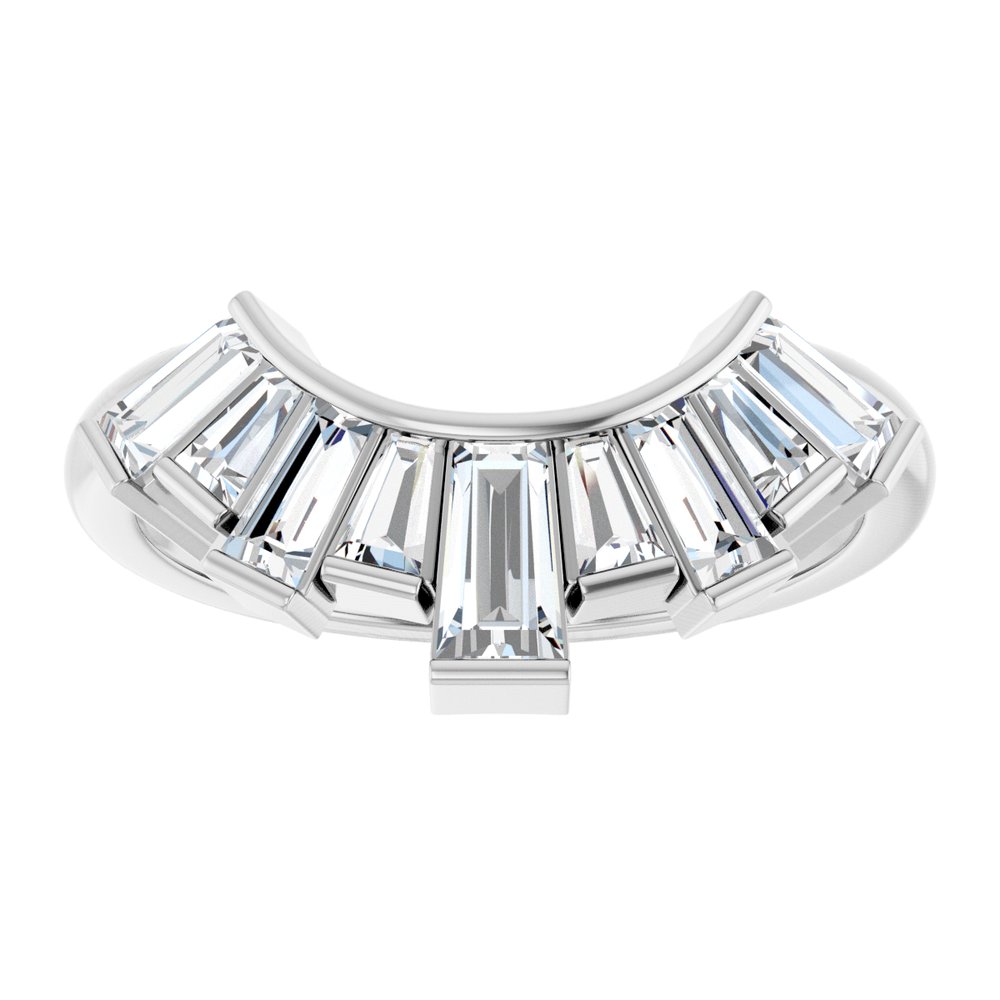 14K White Gold 3/4 CTW Natural Diamond Contour Band