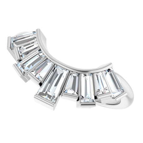 14K White Gold 3/4 CTW Natural Diamond Contour Band