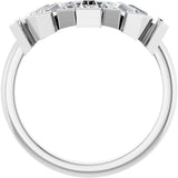 14K White 3/4 CTW Natural Diamond Contour Band