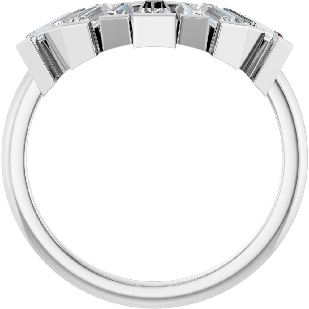 14K White Gold 3/4 CTW Natural Diamond Contour Band