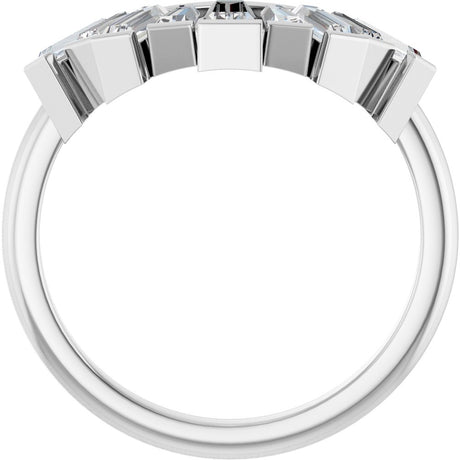 14K White Gold 3/4 CTW Natural Diamond Contour Band