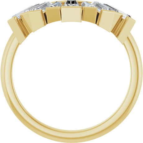 14K Yellow Gold 3/4 CTW Natural Diamond Contour Band