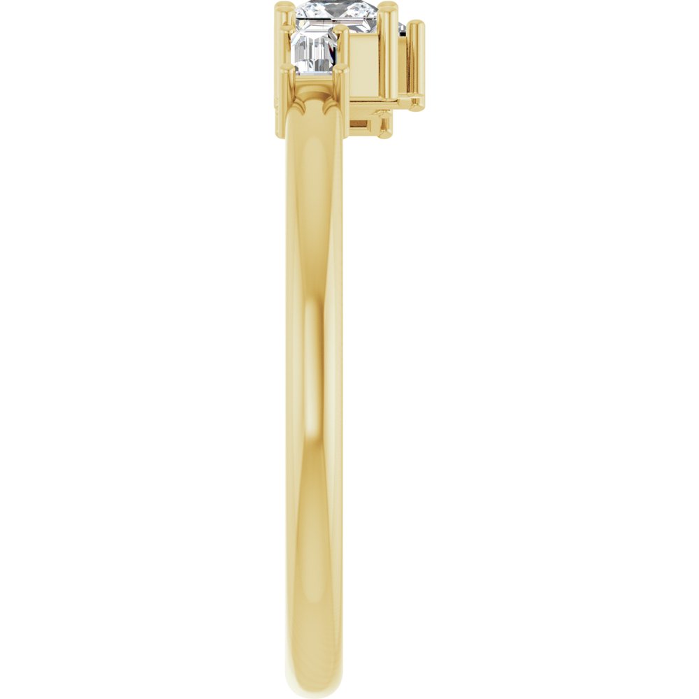 14K Yellow Gold 1/4 CTW Natural Diamond Stackable Geometric Ring