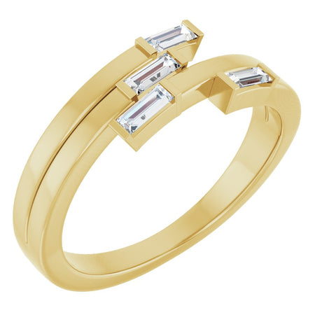 14K Yellow 1/4 CTW Natural Diamond Geometric Ring