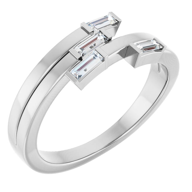 14K White Gold 1/4 CTW Natural Diamond Geometric Ring