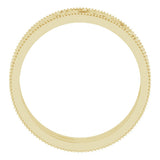 14K Yellow Gold 6 mm Milgrain Edge Floral Flat Band Size 10