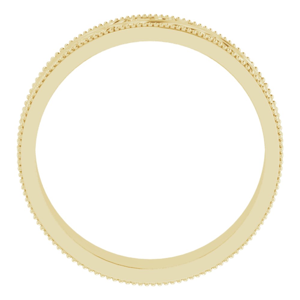 14K Yellow 6 mm Sculptural Milgrain Band