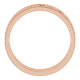 14K Rose 6 mm Milgrain Edge Floral Flat Band Size 11.5