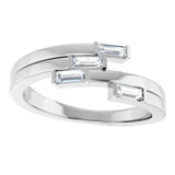 14K White Gold 1/4 CTW Natural Diamond Geometric Ring