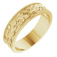 14K Yellow 6 mm Sculptural Milgrain Band Size 11.5 