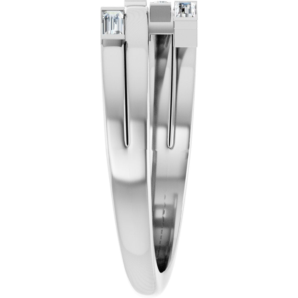 14K White Gold 1/4 CTW Natural Diamond Geometric Ring