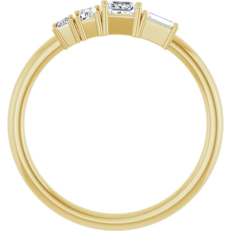 14K Yellow Gold 1/4 CTW Natural Diamond Stackable Geometric Ring
