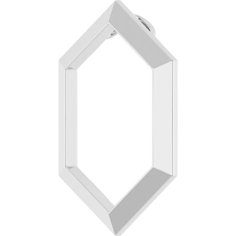 14K White 21.68x14.55 mm Geometric Pendant