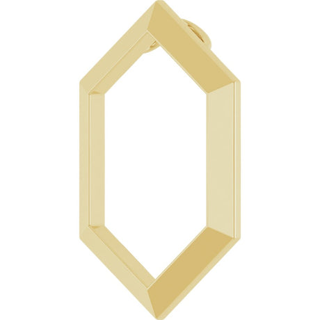 14K Yellow 21.68x14.55 mm Geometric Pendant