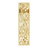 14K Yellow Gold 6 mm Milgrain Edge Floral Flat Band Size 10