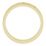 14K Yellow Gold 6 mm Milgrain Edge Floral Flat Band Size 11