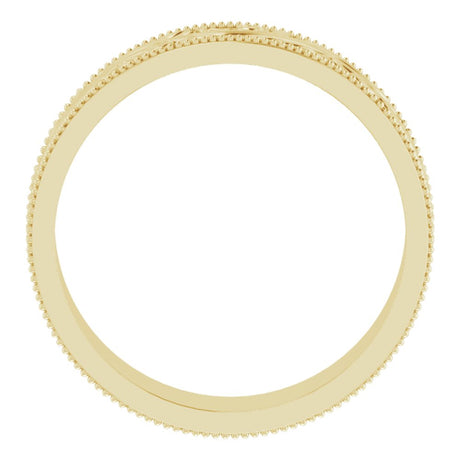 14K Yellow 6 mm Sculptural Milgrain Band