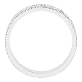 Platinum 6 mm Sculptural Milgrain Band Size 12