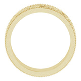 14K Yellow Gold 6 mm Milgrain Edge Floral Flat Band Size 7