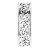 Sterling Silver 6 mm Milgrain Edge Floral Flat Band Size 7