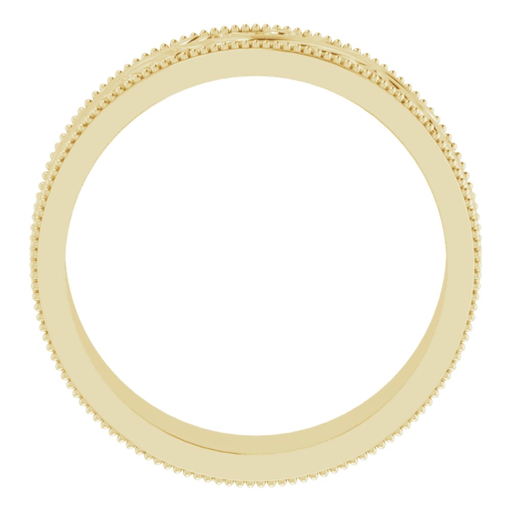 14K Yellow 6 mm Sculptural Milgrain Band