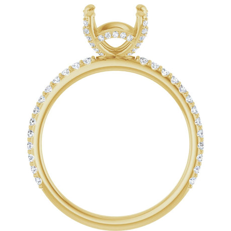 14K Yellow 8 mm Round 1/3 CTW Lab-Grown Diamond Semi-Set Engagement Ring