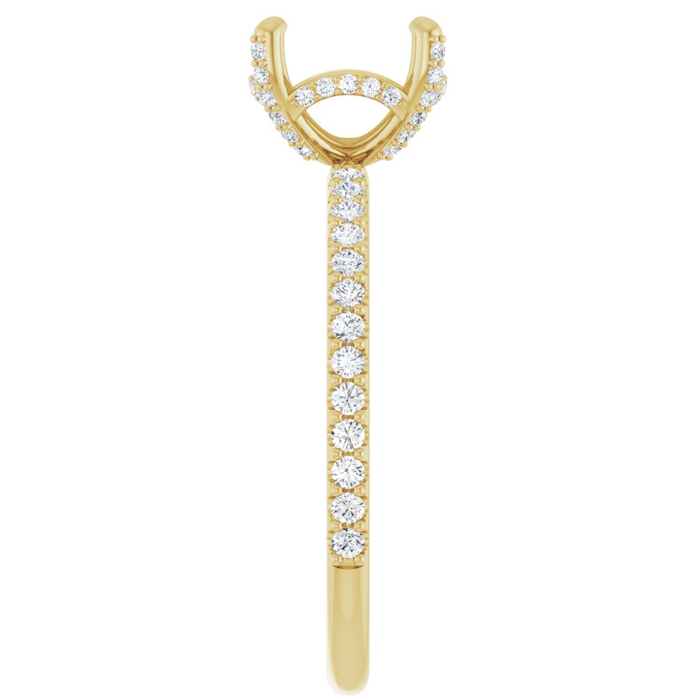 14K Yellow 8 mm Round 1/3 CTW Lab-Grown Diamond Semi-Set Engagement Ring