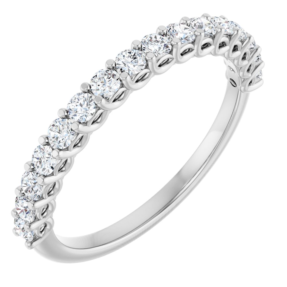 14K White 1/2 CTW Natural Diamond Anniversary Band