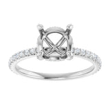 14K White 7.4 mm Round 1/3 CTW Lab-Grown Diamond Semi-Set Engagement Ring