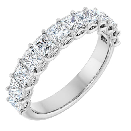 14K White 1 1/2 CTW Natural Diamond Anniversary Band