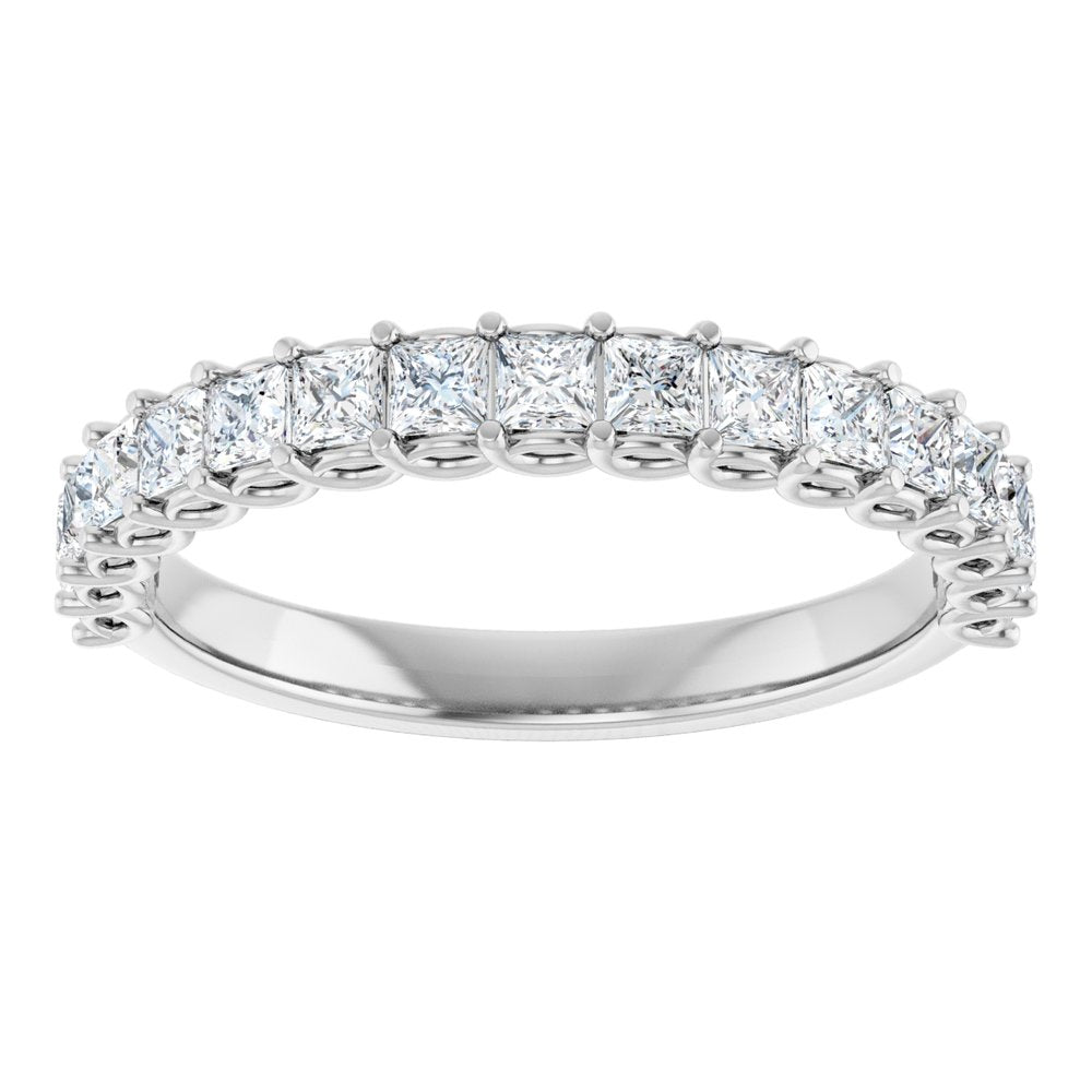 14K White 7/8 CTW Natural Diamond Anniversary Band