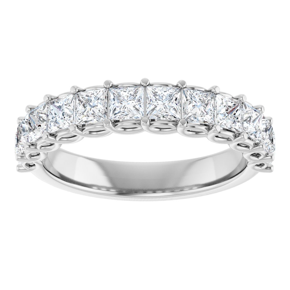 14K White 1 1/2 CTW Natural Diamond Anniversary Band