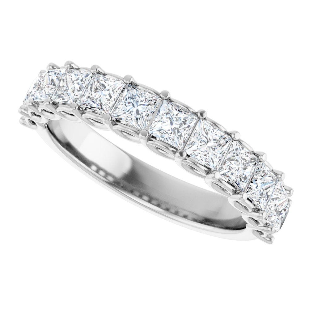 14K White 1 1/2 CTW Natural Diamond Anniversary Band