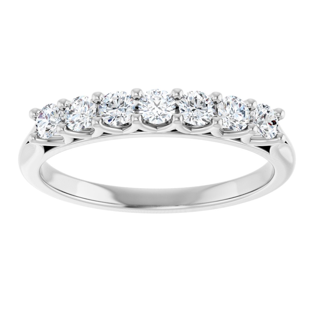 14K White 3/8 CTW Natural Diamond Anniversary Band