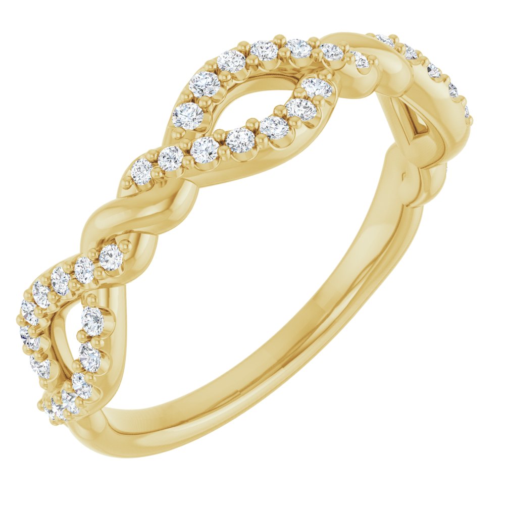 14K Yellow 1/5 CTW Natural Diamond Twisted Anniversary Band