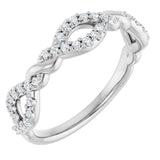 14K White 1/5 CTW Natural Diamond Twisted Anniversary Band