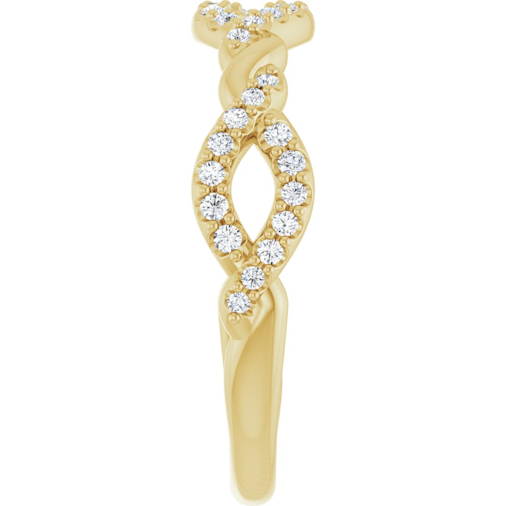 14K Yellow 1/5 CTW Natural Diamond Twisted Anniversary Band