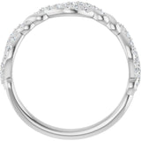 14K White Gold 1/5 CTW Natural Diamond Twisted Anniversary Band