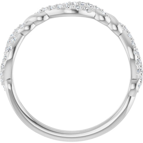 14K White 1/5 CTW Natural Diamond Twisted Anniversary Band