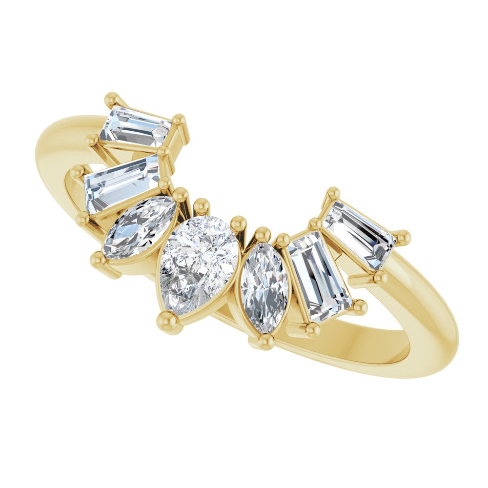 14K Yellow Gold 1/2 CTW Lab-Grown Diamond Contour Band