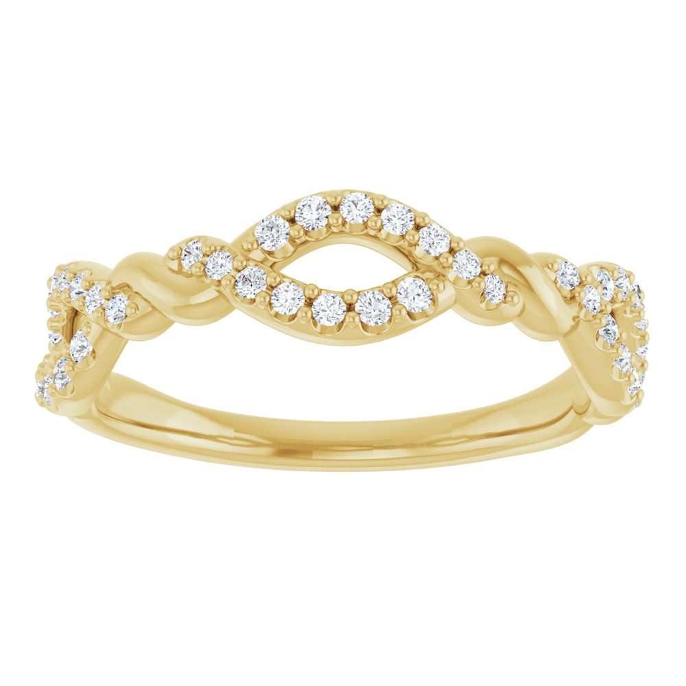 14K Yellow 1/5 CTW Natural Diamond Twisted Anniversary Band