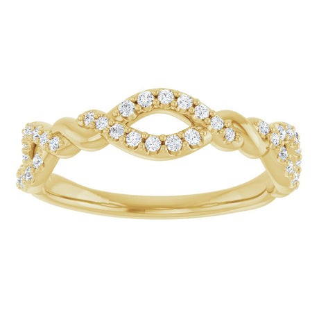 14K Yellow 1/5 CTW Natural Diamond Twisted Anniversary Band