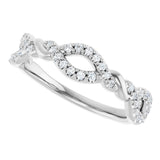 14K White Gold 1/5 CTW Natural Diamond Twisted Anniversary Band