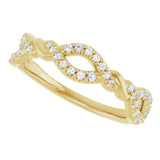 14K Yellow 1/5 CTW Natural Diamond Twisted Anniversary Band