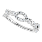 14K White 1/5 CTW Natural Diamond Twisted Anniversary Band