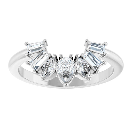 14K White Gold 1/2 CTW Natural Diamond Contour Band