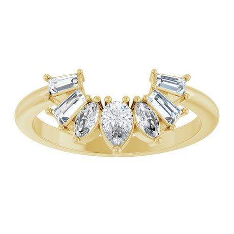 14K Yellow Gold 1/2 CTW Natural Diamond Contour Band