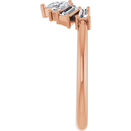 14K Rose Gold 1/2 CTW Natural Diamond Contour Band