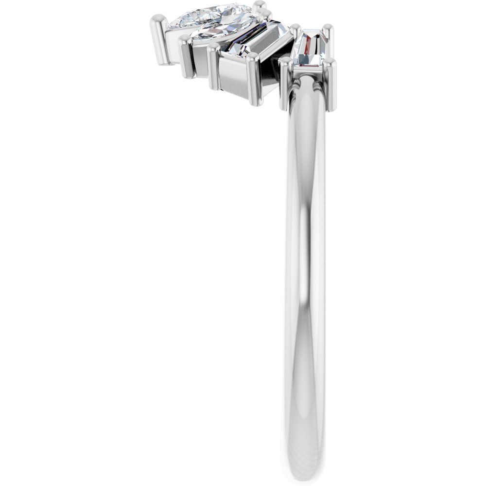 14K White 1/2 CTW Lab-Grown Diamond Contour Band