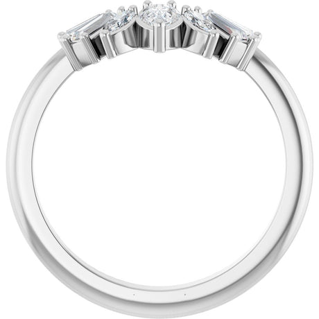 14K White Gold 1/2 CTW Natural Diamond Contour Band